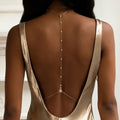 the BRINGING SEXY BACK - Fashion Bridal Back Chain Jewelry for Wedding, Women Charm Water Drop Crystal Body Jewelry Dress Accessories