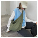 the MESSENGER - Canvas Totes Bags, Women Casual Handbags, Solid Color Shoulder Bag, Simple Messenger Bag Purses