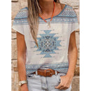 the WESTERN - Western Style Geometry 3D Print Streetwear Retro Oversized T-Shirts for Women