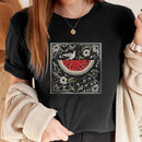 the WATERMELON - Retro Boho Watermelon T-Shirts for Women