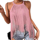 the TASSEL TOP - Sleeveless Fashion Tassel Beach Tank Top for Women