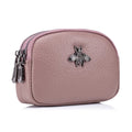 the BEE BAG - Women Cowhide Double Zipper Portable Wallets, Bag Bee Card Hoder Lipstick Case Leather Mini Earphone Coin Purse