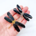 the DRAGONFLY - 2pcs Natural Mixed Material Energy Reiki Stone Dragonfly Carving Decoration Crystal Quartz Healing High Quality Gemstone For Gift