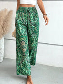the BOHEMIAN - Women's Summer Retro Style Fashion Versatile Printed Elastic Waist Wide Leg Pants