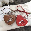 the GOTHIC HEART - Gothic Heart Blade Zipper Chain Crossbody Bags for Women/Girl, Casual Shoulder Purses Handbags