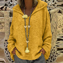 the ASPEN - Women's Winter/Autumn Solid Color Long Sleeve Braided Hooded Oversized Knitted Boho Pullover Sweaters