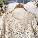 the BOHEMIAN LACE - Knitted Tassel Crochet Hollow Out Smock Sleeve Shirts for Women