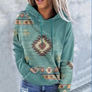 the SANTA FE - Women's Vintage Geometric Casual Long Sleeve Hoodie/Sweatshirt/Pullovers