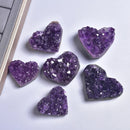 the AMETHYST HEART - Natural Amethyst Crystal Heart, Cluster Raw Ore Healing Crystal Mineral Stone Specimen, Gifts Collection, Home Aquarium Decoration