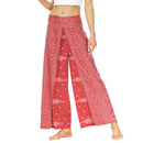 the MORACCAN - Women's Summer Casual Loose Wide Leg Wrap Long Soft Slit Leg Harem Dance Beach Boho Baggy Yoga Pants