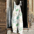 2024 New Women's Summer Bohemian Casual Jumpsuit Fashion Lace-up Wide-leg Set Skirt Women's Fun Turtle Printed Loose Jumpsuit