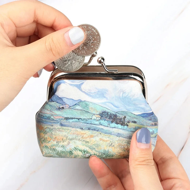 the COIN BAG - Small Wallet Mini Printing Coin Purses, Hasp Cash Card Handbags, Clutch Money Change Bag, Famous Van Gogh Oil Printing