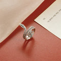 the SERPENT - Fashion Sliver Color Cubic Zirconia Snake Ring for Women Open Adjustable Finger Rings