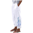the REEF - Women's Spring/Summer Fashion Casual Linen Printed Trousers with Pockets