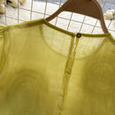 the SHEER BOHO - Women's Loose O-Neck Long Sleeves Sheer Bohemian Transparent 3D Floral Blouse