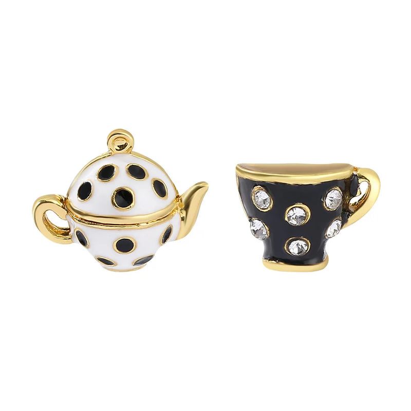 the MOUSE'S TEACUP - Fashion Enamel Mouse French Teapot Earrings/Necklace for Women, Accessories Style Jewelry Charm