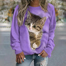 the SNUGGLE PET - Cute Sleeping Cat 3D Print O-Neck Fashion Graphic Hoodies Women Sweatshirts/Pullovers