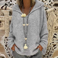 the ASPEN - Women's Winter/Autumn Solid Color Long Sleeve Braided Hooded Oversized Knitted Boho Pullover Sweaters