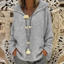 the ASPEN - Women's Winter/Autumn Solid Color Long Sleeve Braided Hooded Oversized Knitted Boho Pullover Sweaters