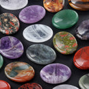 the WORRY STONES - 35x45mm Thumb Worry Stones, Oval Massage Quartz Healing Crystal, Chakra Energy Therapy Meditation Spiritual Natural Gemstone Decor