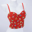 the JEWELED POPSTAR - Sexy Club Corset Streetwear Casual Camis Summer Party Fashion Tank Tops