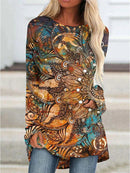 the MEXICA - Women's Vintage Native Fashion 3D Print Fashion Long Sleeve Long Tops