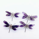 the AMETHYST DRAGONFLY - 1PC Natural Amethyst Dragonfly Crystal Purple Quartz Stone, Reiki Healing Home Decor