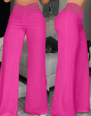 the BOOGIE BOHO - Women's Elegant Casual Long Trousers Fashion Solid Office High Waist Flared Pants