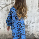 the LOUNGER BOHO - Vintage Leopard Print Bohemian Casual V-Neck Loose Long Sleeve Maxi Dress for Women