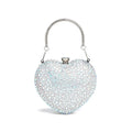 the CRYSTAL HEART - Luxury Diamond Inlay Heart Shape Crystal Clutch Purse, Stones Evening Wedding Party Shoulder Bag, Handle Rhinestone Mini Handbags