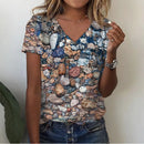 the DEEP DIVE - Summer 3D Print Sea Turtle V-Neck Oversized T-Shirts for Women