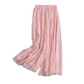 the CHIFFON BOHO - Elegant Fashion Casual Chiffon Elastic Waist Wide Leg Pants