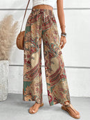 the BOHEMIAN - Women's Summer Retro Style Fashion Versatile Printed Elastic Waist Wide Leg Pants