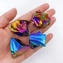 the AURA OBSIDIAN - 1PC Natural Crystal Aura Obsidian Electroplated Glitter Raw Stone, Gemstone Mineral Specimen, Home Decoration Reiki Healing Gift