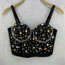 the JEWELED POPSTAR - Sexy Club Corset Streetwear Casual Camis Summer Party Fashion Tank Tops