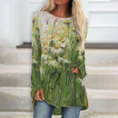 the TUNIC - Floral Painting 3D Print Long Sleeve Fashion Long Tunic Tops for Women