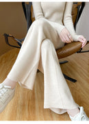 the CASUAL BOHO - Autumn/Winter Knitted High Waist Casual and Loose Straight Leg Pants