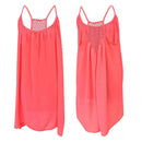 the NEON BOHO - Summer Beach Loose Casual Sleeveless Spaghetti Strap Hollow Out Mini Dress