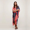 the BOHO KAFTAN - Bohemian Printed V-Neck Batwing Sleeve Long Loose Summer Moroccan Kaftan Dress for Women