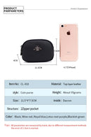 the BEE BAG - Women Cowhide Double Zipper Portable Wallets, Bag Bee Card Hoder Lipstick Case Leather Mini Earphone Coin Purse