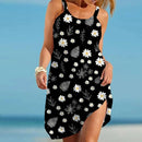the SUNFLOWER - Summer Sunflower Beach Dress 3D Print Vacation Party Sundress Casual Sleeveless Beachwear Dress