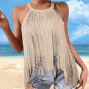 the TASSEL TOP - Sleeveless Fashion Tassel Beach Tank Top for Women