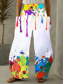 the CAT BOHOS - Urban Street Fashion Casual Loose Long Style Cartoon Cat Color 3D Printed Double Side Pocket Pants