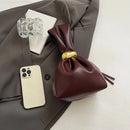 the WRIST BAG - Design Mini PU Leather Dumpling Niche Clutch Bags for Women, Fashion Knotted Female Retro Shoulder Bag Wrist Handbags and Purses