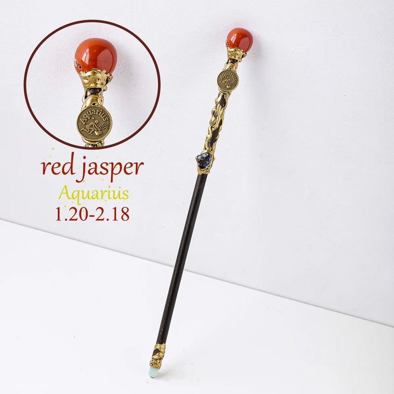 1PC 12 Constellation Crystal Stone Wand Magic Gem Healing Home Decor Easter Halloween Creative Gifts 2023 New Arrivals