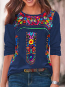 the BOHO BEAUTY - Spring/Summer Bohemian Print Long Sleeved Shirt for Women