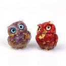 the WISE OWL - 1PCS Natural Crystal Stone Gravel Owl Animal Crafts, Hand Made Small Figurines DIY Resin Table Decor, Home Decor Collect Gifts