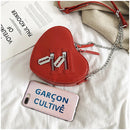 the GOTHIC HEART - Gothic Heart Blade Zipper Chain Crossbody Bags for Women/Girl, Casual Shoulder Purses Handbags