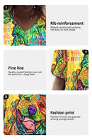 the PAINTED PUPPY - Casual Summer V-Neck Short Sleeve 3D Cute Dog Print Harajuku Versatile T-Shirts for Women