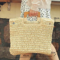 the WOVEN BAG - Straw Bag Rattan Woven Round Tassel Handbag for Women, Large Capacity Shoulder Tote Purse, Ladies Holiday Wood Handle Shopping Bag